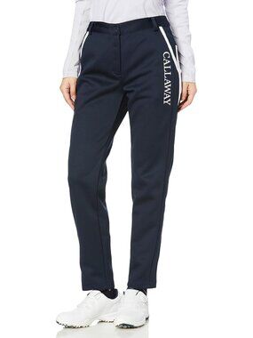 NEW CALLAWAY Japan Golf Winter Navy Blue Stretch Neoprene Tapered Pants SS XS